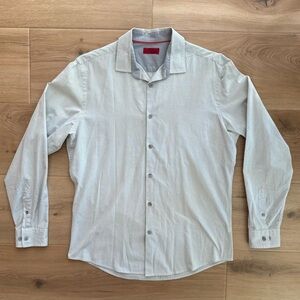 Alfani Light Gray Button-Down Shirt Size M